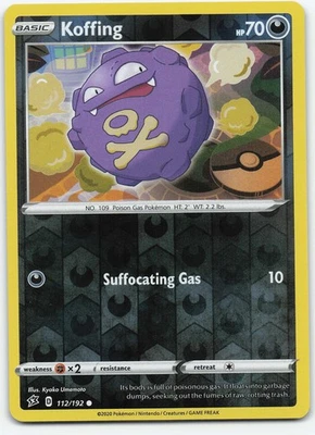Koffing 112/192 Common Reverse Holo SWSH02: Rebel Clash NM Pokémon - Image 1 of 2