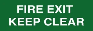 Feuerausgang Keep Clear Grün Feuerausgang Beschilderung Acryl Vinyl Schild Aufkleber Sicherheit - Bild 1 von 1