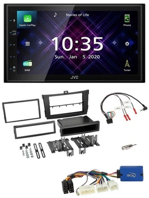 JVC DAB 2DIN Lenkrad Bluetooth USB Autoradio für Toyota Corolla 2009-2013 schwar - Bild 1 von 4