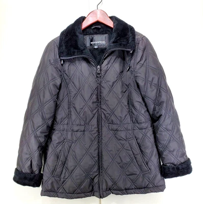 WEATHERPROOF Brand Faux Fur Lined Quilted Jacket Womens S Black Chic Comfy - Image 1 of 4