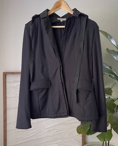 Damen ANATOMIE Schwarz Druckknopf Blazer Jacke Zip-Off Kapuze Größe Medium M - Bild 1 von 3
