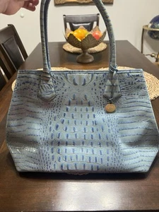 Brahmin Medium Asher Pecan Melbourne Shoulder Handbag Light Blue *READ* - Picture 1 of 3