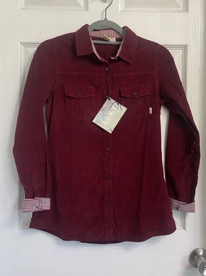 Roxy Burgundy Corduroy Button Up Shirt Size Small Long Sleeve Lightweight NWT - Image 1 of 4