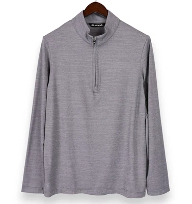 Pullover TravisMathew Para Hombres Gris Medio Cuarto Cremallera Golf Rendimiento Elástico Foto 1 de 4