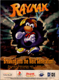 Rayman Ubisoft 1995 Vintage Magazine Ad PlayStation Jaguar Sega Saturn Print