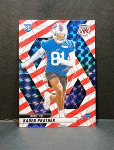 2025 Panini Mosaic Kaden Prather RC Red & White Stripe Prizm #343 Bills - Picture 1 of 2