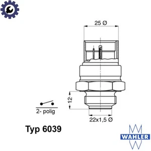 TEMPERATURE SWITCH RADIATOR FAN 6039.95D FOR VW GOLF/IV/III/Cabriolet POLO/Van - Picture 1 of 10