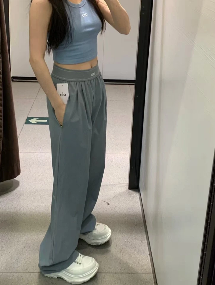 AIo Yoga Traje Pantalón Suelto Pierna Recta Pantalones Cintura Alta Mujeres Ropa Casual Foto 1 de 4