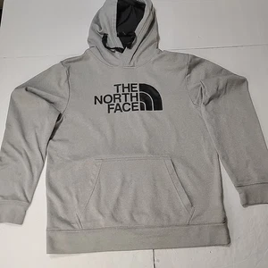 The North Face Hoodie Medium Gray Drawstring Pullover Sweatshirt NOTE! - Picture 1 of 11