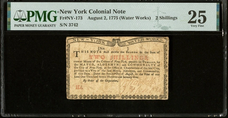 1775 NEW YORK, American Revolution Colonial Currency Note Banknote, NY-173 PMG - Image 1 of 4