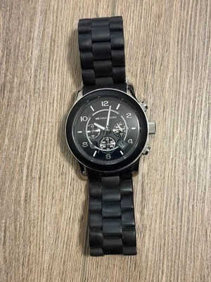 Michael Kors Runway Silicone and Black Watch 45MM Men’s Watch MK-8107 - Image 1 of 4