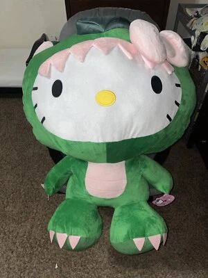 Hello Kitty огромный зеленый динозавр 36» плюшевый, новый с ярлыками подлинный!  - Изображение 1 из 4