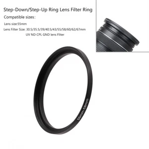 55-30.5/35.5/39/40.5/43/55/58/60/62/67mm Step-Down/Step-Up Ring Lens Filter Ring - Picture 1 of 14