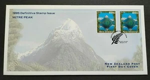 1995 New Zealand Scenery Mountain Lake Mitre Peak Definitive 2v Stamps FDC - Picture 1 of 3