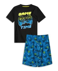 Max & Olivia Boys Soft Jersey Fabric Shorts Pajama Set, 2 Piece - Black - Picture 1 of 1