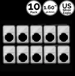 10 Pack 1.60 IN 40.6 mm Slab Coin Holder Display Direct Fit For US Silver Eagle - Picture 1 of 3