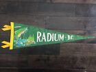 Vtg Radium British Columbia Pennant Felt Banner 1960'S Canada Souvenir Bc