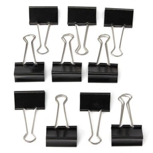 12 pz clip leganti pieghevoli nere 51 mm clip per ufficio clip per rilegatrice - Foto 1 di 6