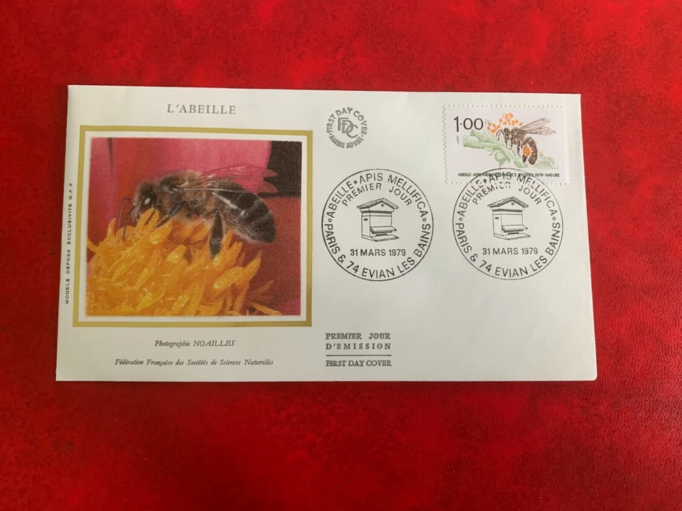 FRANCE 1979 FDC SILK NATURE PROTECTION HONEY BEE - Image 1 of 1