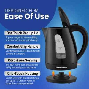 EKT8690 1.7L Electric Tea Kettle 1500W Hot Water Heater Boiler Bpa-Free, Fast Bo - Picture 1 of 2