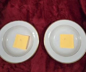 Lenox Gold Rim Eternal Pasta Soup Bowls x 2 LOT #1 Rim Damage Family Dinner READ - Picture 1 of 4