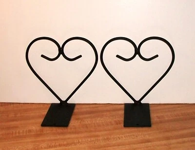 Extremos de libro de metal decorativos de corazón negro vintage Foto 1 de 4