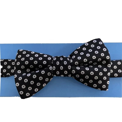 Countess Mara 男式简单预绑领结可调节黑色网圈 — 第 1/4 张图片