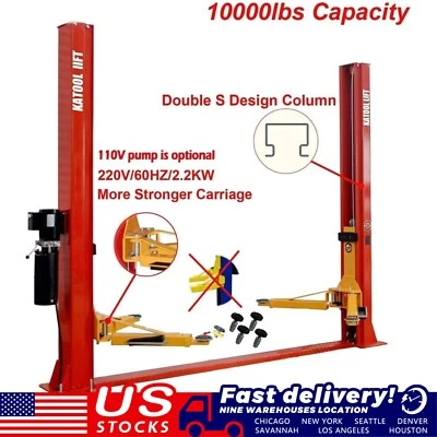 Elevador de coche de 2 postes de 10000 lb elevador de camión automático vehículo elevador de dos postes 220 V Foto 1 de 4