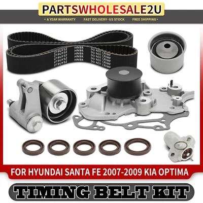 10x Kit de correa de distribución y bomba de agua para Hyundai Santa Fe 2007-2009 Kia Rondo Optima Foto 1 de 4