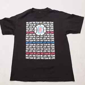 Vintage Los Angeles LA Clippers T-Shirt Mens Medium We Love This Team Black - Picture 1 of 5