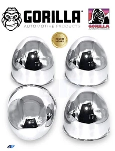 4 Gorilla Chrome Bullet Style Wheel Center Cap Push Thru 3.30" OD Wheel HC216BT - Picture 1 of 4