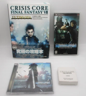 PSP CRISIS CORE Final Fantasy VII con guía, CD de banda sonora y auriculares Japón Foto 1 de 4