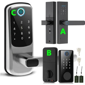 Electronic Smart Door Lock APP Fingerprint Card Password Key Home Security - Picture 1 of 32
