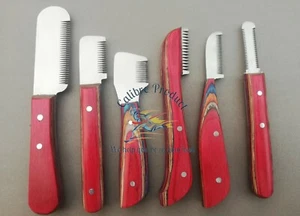 Haustier Stripping Pflegemesser Katze Hunde Haustier Kämme Holzgriff - Bild 1 von 3