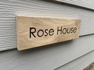 Letrero de casa de roble personalizado, tallado, grabado personalizado exterior placa de nombre de madera - Imagen 1 de 4