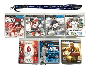 PS3 Sports Game Lot of 7 - NBA NHL FIFA UFC MLB Beijing + Lanyard Italia Bonus - Bild 1 von 24