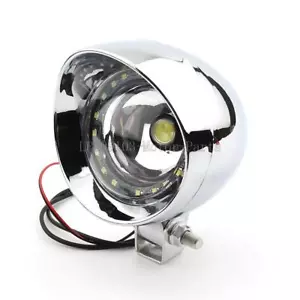 Light Head Chrome Motorcycle Driving LED Lamp Passing Fog 4" For Harley Honda - Bild 1 von 6