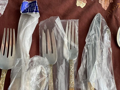 Cubiertos de plata de ley y oro/rollo dorado Foto 1 de 4