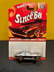 1/64 HOT WHEELS SINCE 68 MUSCLE CARS 1963 CHEVROLET CORVETTE STING RAY CHROME - Picture 1 of 2