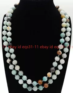 6/8/10mm Natural Multicolor Amazonite Round Gemstone Beads Necklace 18-36'' - Picture 1 of 12