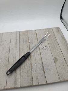 Vintage Foley #1 Meat Utility Fork Black Handle 12" Chrome - Picture 1 of 7