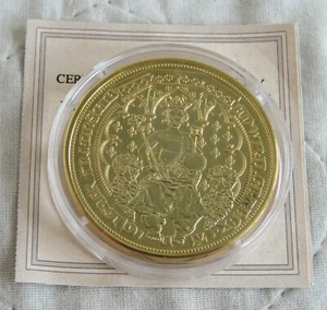 EDWARD III 1344 - 1351 DOUBLE LEOPARD GOLD PLATED MODERN PROOF- 2008 - Picture 1 of 3