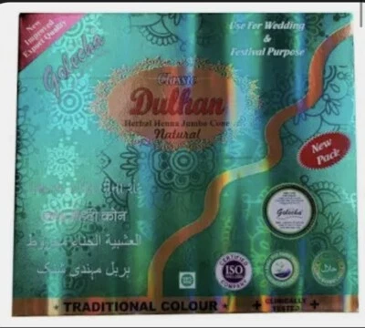 golecha Dulhan Henna Tattoo  Mehndi Regular  12 Cones Ina Box (Shipping From USA - Image 1 of 2