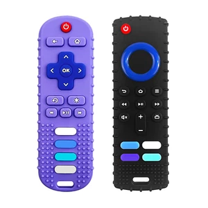 2-Pack Silicone Baby Teething Toys, Silicone Teethers for Babies, Remote Control - Picture 1 of 28