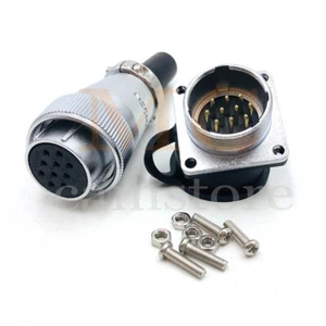 WS24 10Pin Waterproof Wire Connector Plug Socket,Industrial Power Cord Connector - Picture 1 of 6