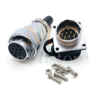 WS24 10Pin Waterproof Wire Connector Plug Socket,Industrial Power Cord Connector - Image 1 of 4