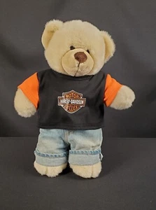 Build A Bear Marrón Claro Peluche Harley Davidson Conjunto Camiseta Jeans 14.5" - Imagen 1 de 8