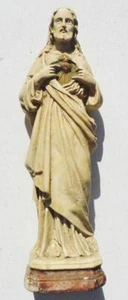 Antique Sacred Heart of Jesus Holy Figure by Pieraccini French Belle Epoch 17cm - Picture 1 of 9