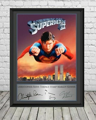  Superman 2  Christopher Reeve Signed Photo Print Poster Movie  - Immagine 1 di 2