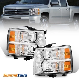 Pair Headlight Front Lamps Assembly For 2007-2013 Chevy Silverado 1500 2500 3500 - Picture 1 of 84